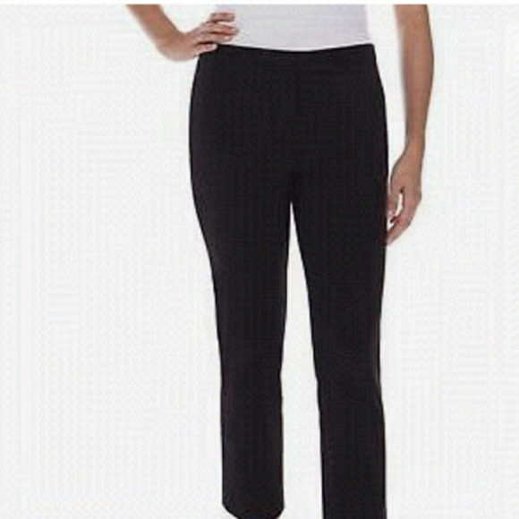 Black pants Mario Serrani Italy stretch-slim fit tummy control Sz 6 - Picture 1 of 10